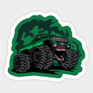 Green monster truck Sticker